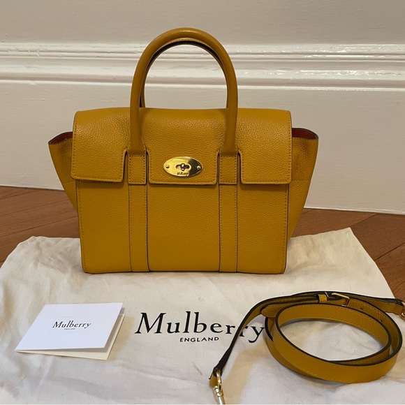 Mulberry Handbags - Mulberry Mustard Yellow Leather Small Tote